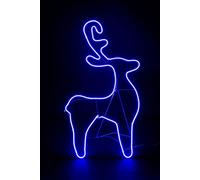 Reindeer Neon Effect Rope Light Silhouette Double Side 90 Blue LEDs Christmas Shatchi Blue One Size