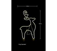 Reindeer Neon Effect Rope Light Silhouette Double Side 90 Warm White LEDs Christmas Outdoor Shatchi Yellow One Size