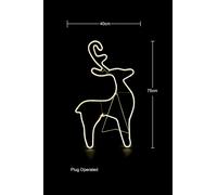 Shatchi Reindeer Neon Effect Rope Light Silhouette Double Side 90 Warm White LEDs Christmas Outdoor in Yellow Shatchi Yellow