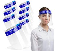 SHATCHI Safety Face Shield Full Protection Cap Wide Visor Resistant Spitting Anti-Fog Lens Lightweight Adjustable Transparent Face Shield