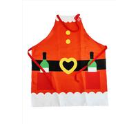 Shatchi Santa Apron Christmas-Themed Apron for Festive Cooking & Holiday Fun in Red Shatchi Red