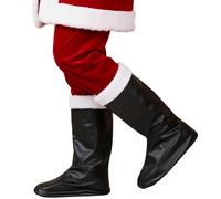 SHATCHI Santa Boot Covers Christmas Party Fancy Dress Costume Accessories Santa Clause Shoe Covers Tops Outfit