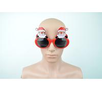 SHATCHI Red Santa Christmas Glasses One Size Specs Fancy Xmas Dress Novelty Party Accessories Supplies Stocking Fillers