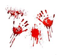 Gifts 4 All Occasions Limited SHATCHI Halloween Bloody Print Blood Hand Party Window Stickers Clings Scary Wall Decorations, Red