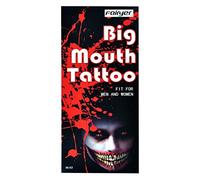 SHATCHI SHATCHI-1418 Big Mouth Temporary Tattoo Halloween Dress Up Costume Party Zombies M-03, Multi