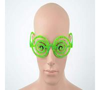 SHATCHI SHATCHI-1436 Green Swirl Round Glasses with Smiley Theme One Size Specs Fancy Costume Novelty Sunglasses Party Accessories, Multi