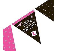 SHATCHI SHATCHI-368 2 x Triangle Paper Flag Bunting 3.7m-Ideal for Hen Party Decorations, Girl's Night Out, Pink/Black/White