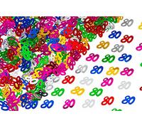 SHATCHI SHATCHI-455 3 Pk 80th Mix Happy Birthday Party Glitz Table Confetti Sprinkles Decorations, Multi