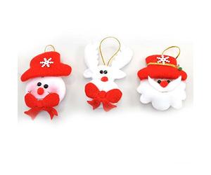 SHATCHI SHATCHI-524 3pcs Novelty Christmas Tree Hanging Decorations Flashing LED Soft Teddy Set, Multi