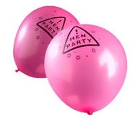 SHATCHI SHATCHI-955 Hen Party Warning Sign Balloons Pk12, Pink/Black