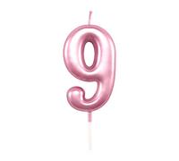 SHATCHI SHATHI Number Pink 9 Candle Birthday edding Anniversary New Year Party Cake Decorations Topper Girls