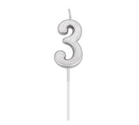 Shatchi Silver 3 Number Candle Birthday Anniversary Party Cake Decorations Topper Shatchi Silver