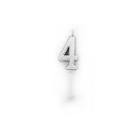 Shatchi Silver 4 Number Candle Birthday Anniversary Party Cake Decorations Topper