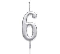 Shatchi Silver 6 Number Candle Birthday Anniversary Party Cake Decorations Topper Shatchi Silver