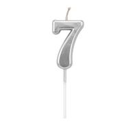 Shatchi Silver 7 Number Candle Birthday Anniversary Party Cake Decorations Topper Shatchi Silver
