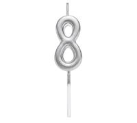 Shatchi Silver 8 Number Candle Birthday Anniversary Party Cake Decorations Topper Shatchi Silver