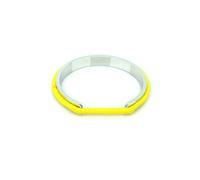 Shatchi SILVER Hair Tie Bracelet Rubber Band Holder with YELLOW Rubbler Band 18Cm