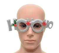 SHATCHI Silver Hoo-Ho Christmas Party Glasses Fancy Xmas Dress Novelty Party Accessories Supplies Selfie Photo Props Bag Stocking Fillers, One Size, 15669-CHRISTMAS-GLASSES-1PCS