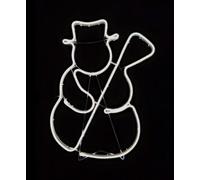 Shatchi Snowman Neon Effect Rope Light Silhouette Double Side 90 Cool White Leds Christmas Outdoor