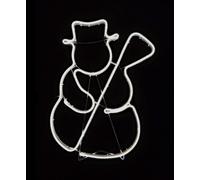 Shatchi Snowman Neon Effect Rope Light Silhouette Double Side 90 Cool White LEDs Christmas Outdoor Shatchi White