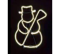 Shatchi Snowman Neon Effect Rope Light Silhouette Double Side 90 Warm White LEDs Christmas Outdoor Home Decorations in Yellow Shatchi Yellow