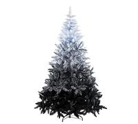 SHATCHI Snowy Mountain Tips with 4 Shades of Black and White Artificial Christmas Tree Holiday Home Xmas Festive Decorations, PVC, 7FT