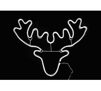 SHATCHI Stag Head Neon Effect Rope Light Silhouette Double Side 90 Cool White LEDs Christmas Outdoor Home Wall Garden Holiday Festive Decorations