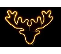 Shatchi Stag Head Neon Effect Rope Light Silhouette Double Side 90 Warm White LEDs Christmas Outdoor in Yellow Shatchi Yellow