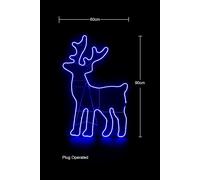 Shatchi Standing Reindeer Neon Effect Rope Light Silhouette Double Side 90 Blue LEDs Shatchi Blue