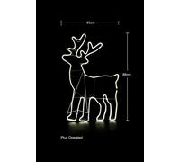 Standing Reindeer Neon Effect Rope Light Silhouette Double Side 90 Cool White LEDs Shatchi White One Size