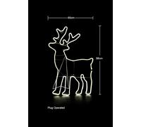 Shatchi Standing Reindeer Neon Effect Rope Light Silhouette Double Side 90 Cool White LEDs Shatchi White