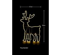 Shatchi Standing Reindeer Neon Effect Rope Light Silhouette Double Side 90 Warm White LEDs in Yellow Shatchi Yellow