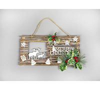 Shatchi Twig Wall Hanging Glitter Scene Christmas Decoration - W40Xl20Cm