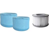 SHATCHI Twin Pack Latest 90 Pleats Filter Cartridges B0303499 with Protective Net Mesh Cover Strainer Pool Bubble Spa Accessories for Mspa Hot Tubs