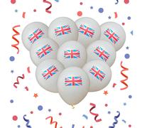 SHATCHI Union Jack Balloons GB Platinum Jubilee Royal Street Party Sports Event DecorX10