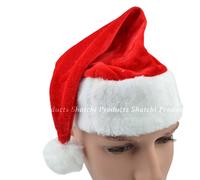 Shatchi Unisex Deluxe Christmas Santa Hat Classic Velvet Comfort Xmas Santa Claus Fancy Dress Accessory for Christmas in Red Shatchi Red One Size