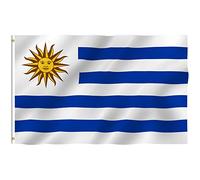 SHATCHI Uruguay Large 5x3Ft National Flag Premium Quality with Metal Eyelets Uruguayan Supporter Fans Event Football Decoration Party Accessory Rugby Sports, Polyester