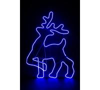 Shatchi Walking Reindeer Neon Effect Rope Light Silhouette Double Side 90 Blue LEDs Christmas Outdoor Shatchi Blue