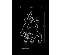 Shatchi Walking Reindeer Neon Effect Rope Light Silhouette Double Side 90 Cool White LEDs Christmas Outdoor Shatchi White
