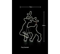 Shatchi Walking Reindeer Neon Effect Rope Light Silhouette Double Side 90 Cool White LEDs Christmas Outdoor Shatchi White