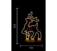 Shatchi Walking Reindeer Neon Effect Rope Light Silhouette Double Side 90 Warm White Leds Christmas Outdoor