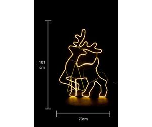 Shatchi Walking Reindeer Neon Effect Rope Light Silhouette Double Side 90 Warm White Leds Christmas Outdoor