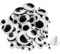 SHATCHI Wiggle Eyes Black Googly Wiggly for DIY Art and Craft Scrapbooking Accessories Self Adhesive Teddy Bear Doll Making Toys, Pack of 500