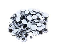 SHATCHI Wiggle Eyes Googly Wiggly for DIY Art and Craft Scrapbooking Accessories Self Adhesive Teddy Bear Doll Making Toys, Black and White, Pack of 100