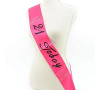 Shatchi Women's 21 Today Pink Black Diamante 21st Birthday Sash Fancy Dress Party Gift Banner Decoration Shatchi Pink