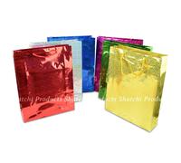 Shatchi Women's 50 Assorted Large Holographic Decorative Paper Gift Bag for Christmas, Birthday Shatchi Multicolor