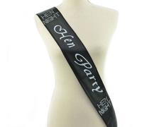 Shatchi Women's Party Diamante Sash Black-Silver Hen Night Wedding Bridal Shower Fancy Dress Accessory in Black Shatchi Black