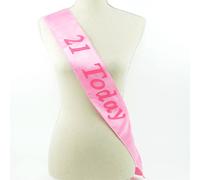 Shatchi Women's Pink 21 Today Satin Sash 21st Birthday Celebration Fancy Dress Shatchi Pink