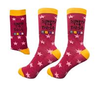 SHATCHI Women's Simply The Best Nana Novelty Socks For Women Designer Socks Grandmother Granny Birthday Christmas Mo, Pink and Yellow, One Size EU