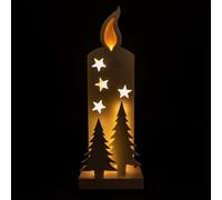 Wooden Christmas Decoration Pre Lit LED Silhouette Nativity Scene Ornament Table Window Battery Operated, White, 36Cm Shatchi White One Size